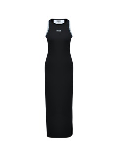 Платье халтер макси с боковым разрезом, черное MSGM