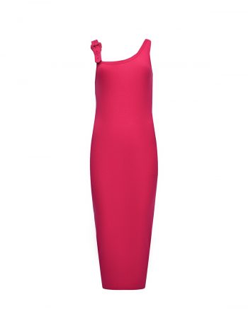 Трикотажное платье цвета фуксии Versace Jeans Couture