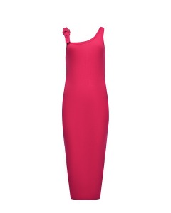 Трикотажное платье цвета фуксии Versace Jeans Couture