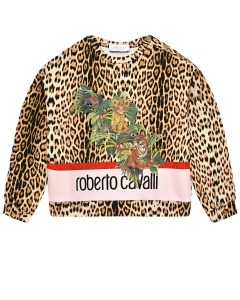 Леопардовый свитшот с лого Roberto Cavalli