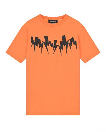 Оранжевая футболка с принтом "молнии" Neil Barrett