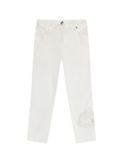 Белые джинсы с ажурной вышивкой Ermanno Scervino