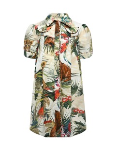 Платье-рубашка с тропическим принтом Roberto Cavalli