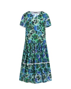 Сине-зеленое платье с цветочным принтом Vivetta