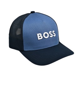 Бейсболка с белым логотипом, синяя BOSS