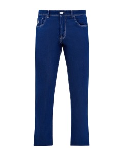 Прямые джинсы Cesare с контрастной прострочкой и вышивкой