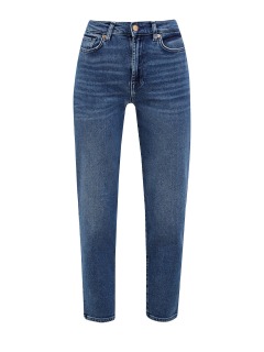 Укороченные джинсы-mom’s из эластичного денима