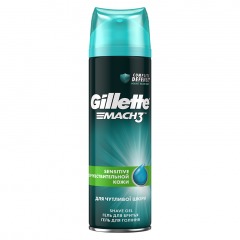 GILLETTE Гель для бритья MACH3 Sensitive (для чувствительной кожи)